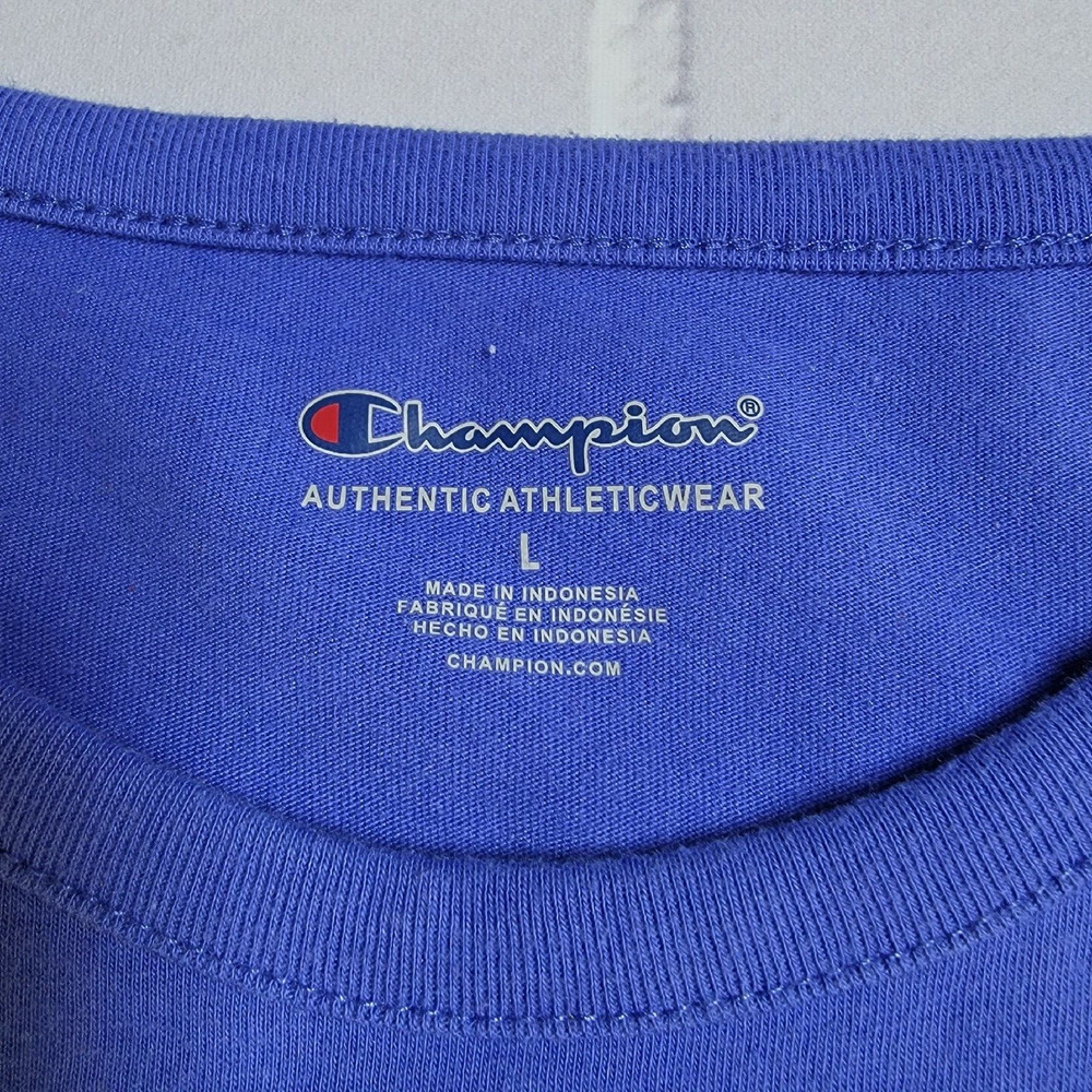 Champion Girl's Sleeveless Classic Script Tie-Front Tank Top Blue Size Large - Picture 6 of 6